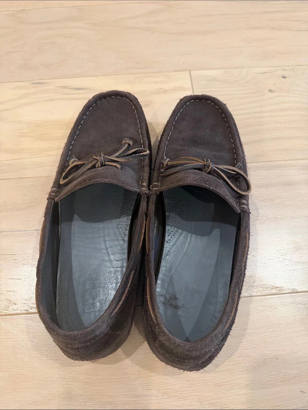 UGG Men's Dark Brown Suede Slip-On Moccasins